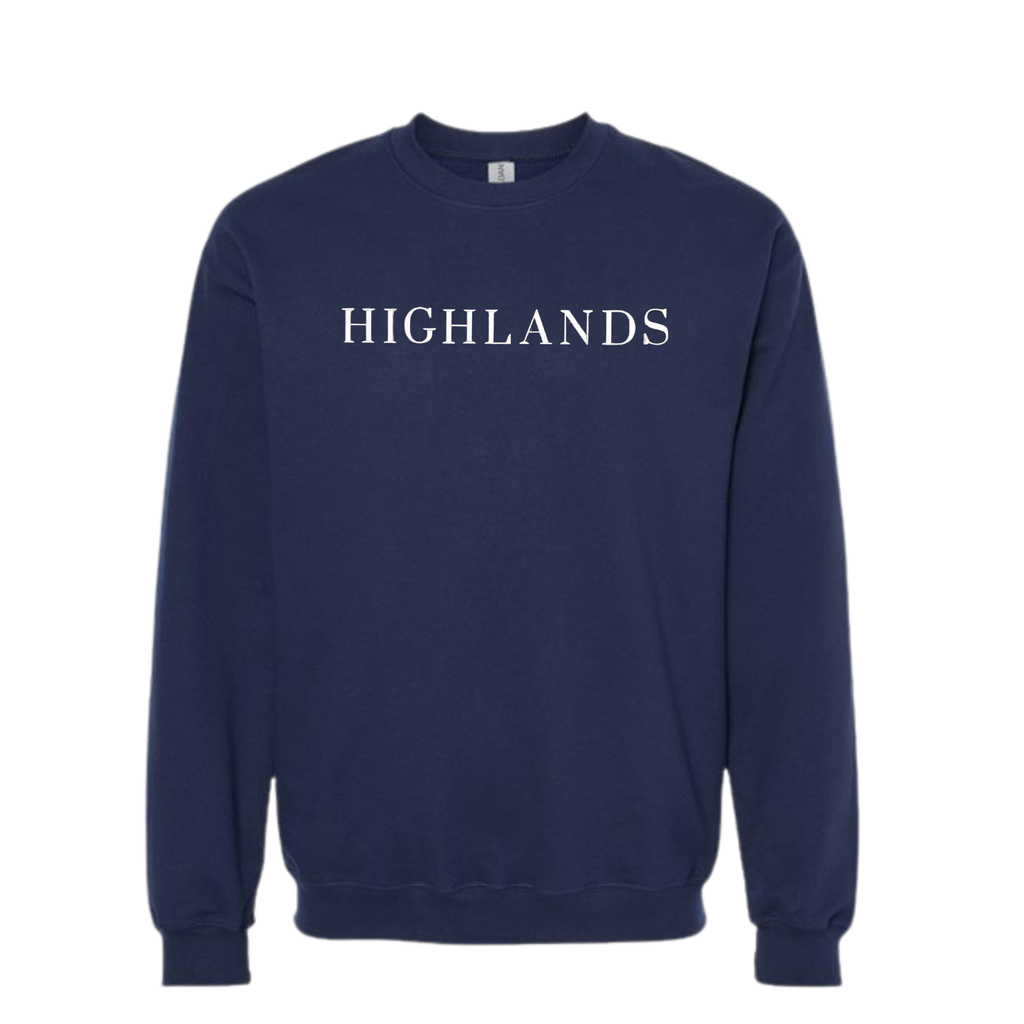 Highlands White Screen Print Crewneck