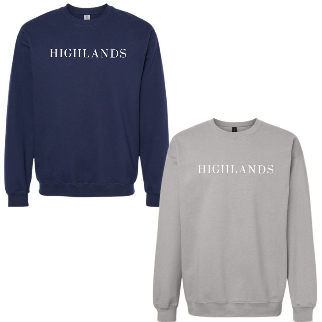 Highlands White Screen Print Crewneck