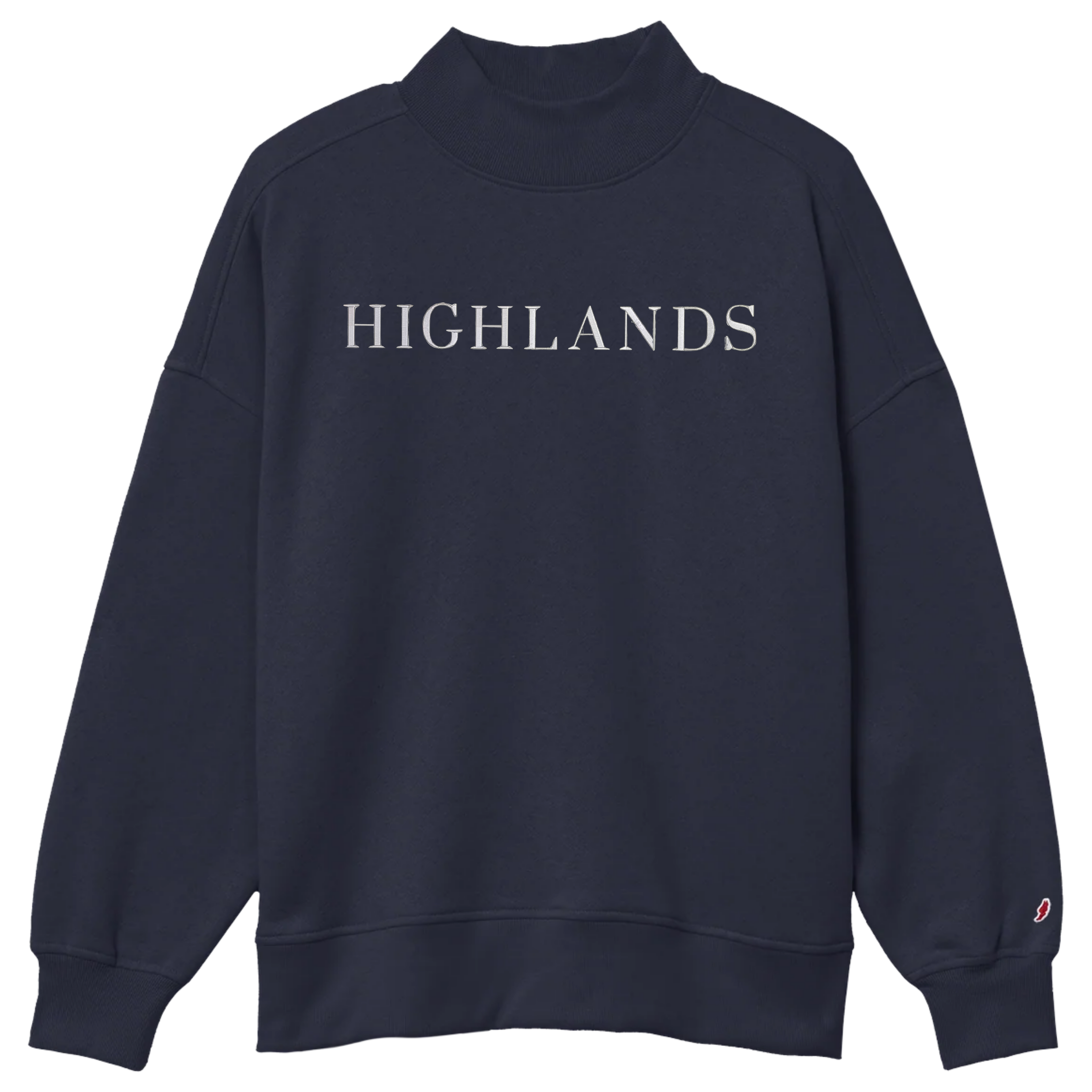 Highlands Embroidered Mockneck