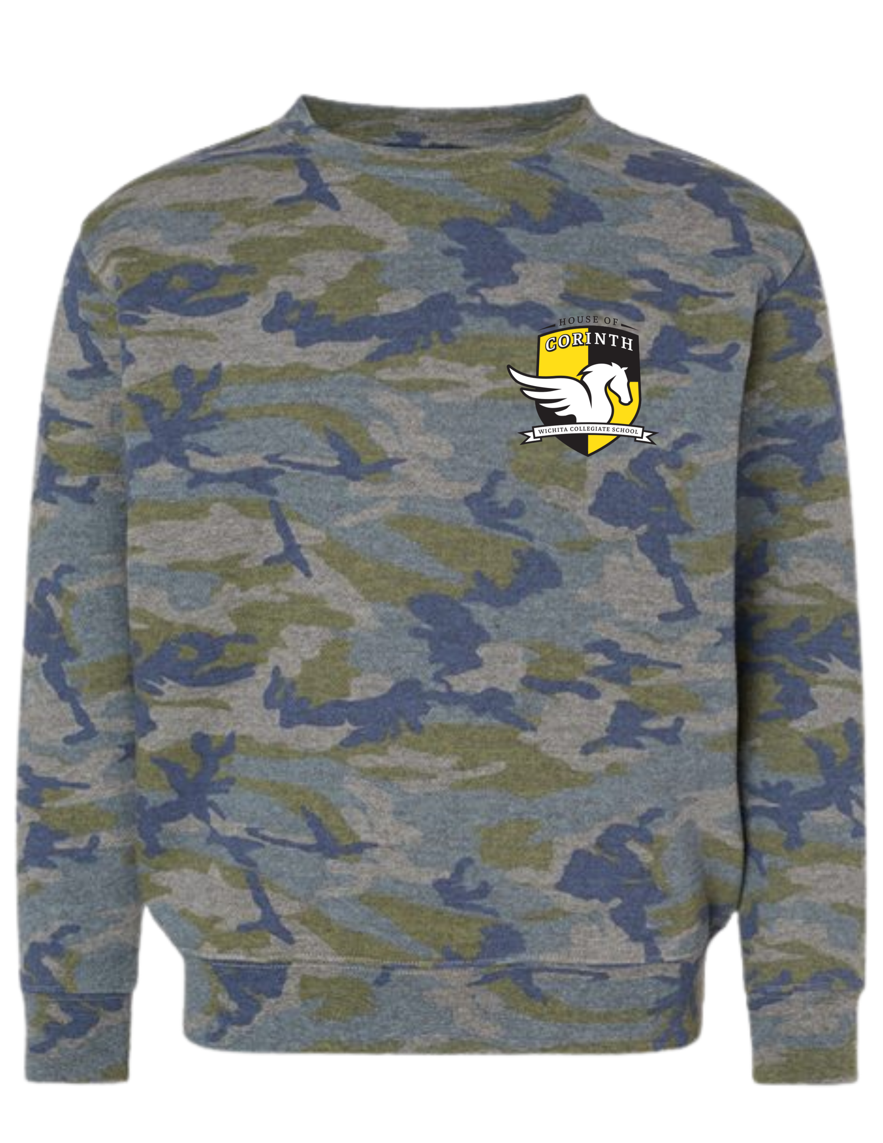 House Crest on Camo Sweatshirt