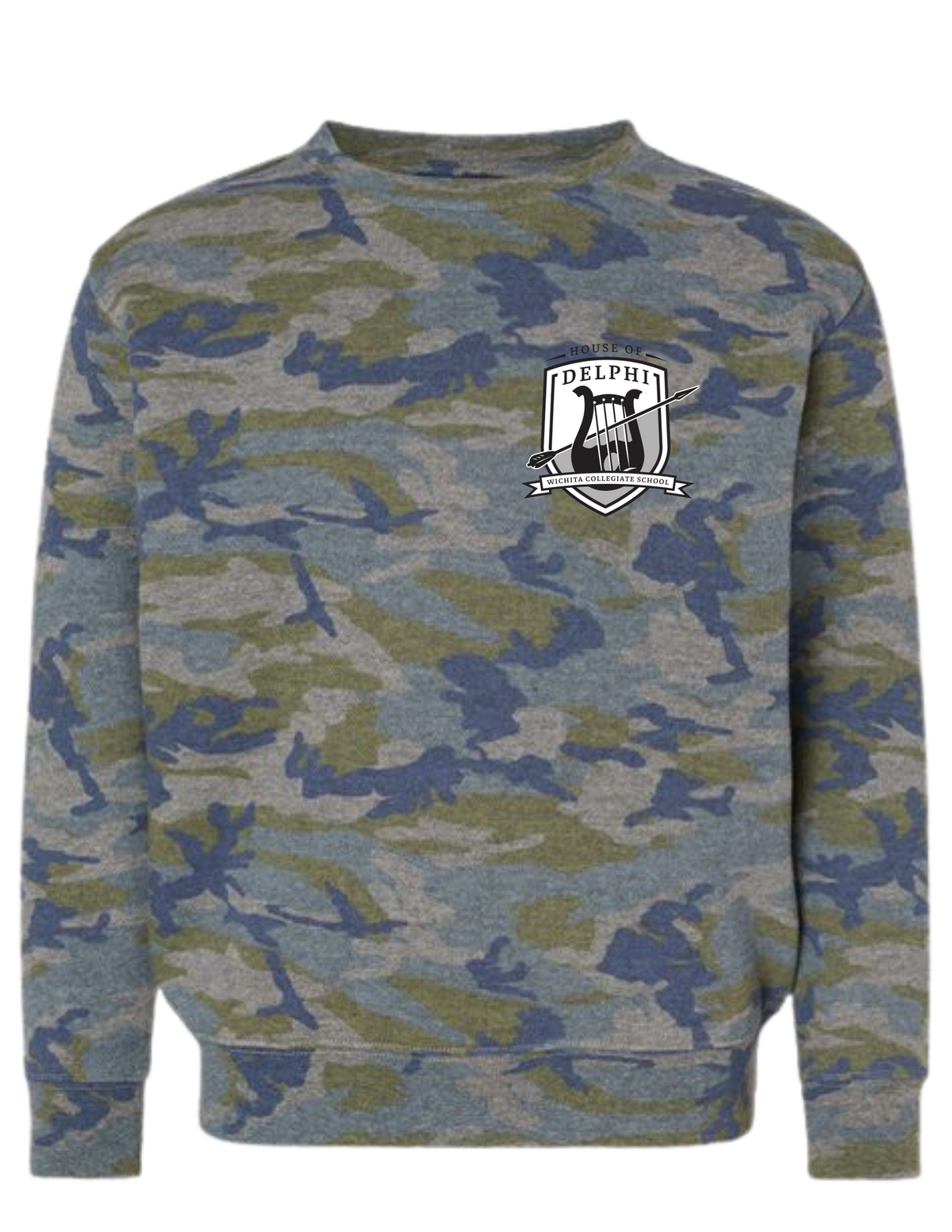 House Crest on Camo Sweatshirt