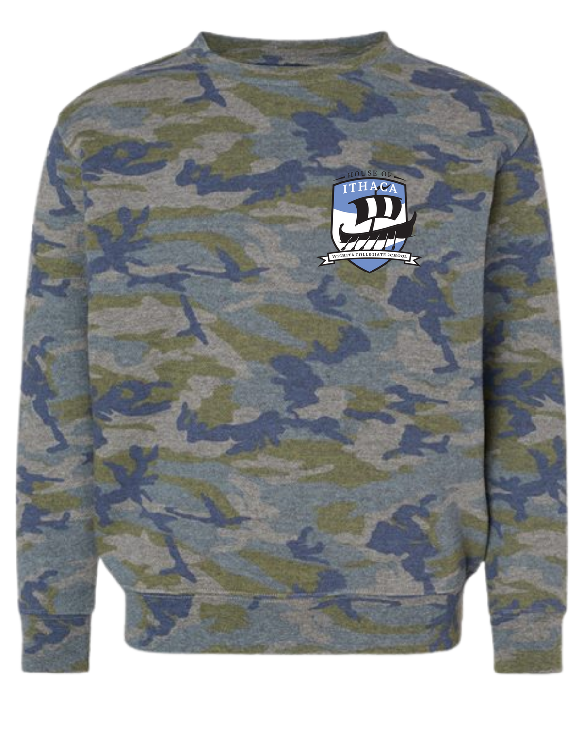 House Crest on Camo Sweatshirt