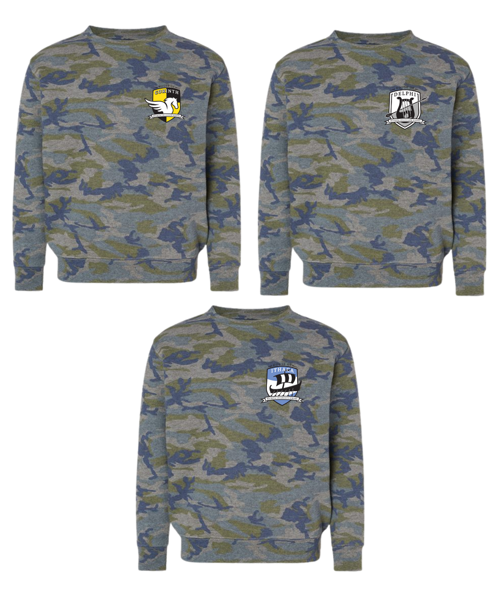 House Crest on Camo Sweatshirt