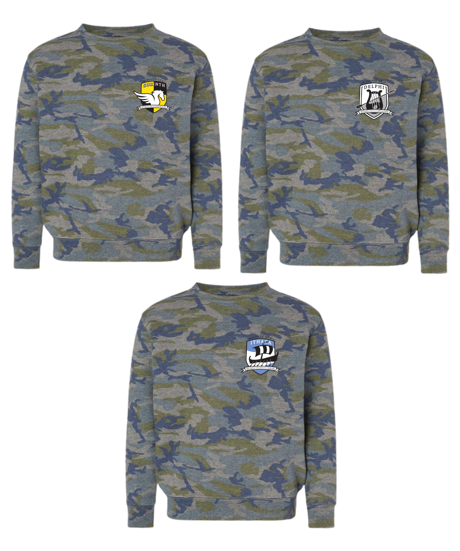 House Crest on Camo Sweatshirt